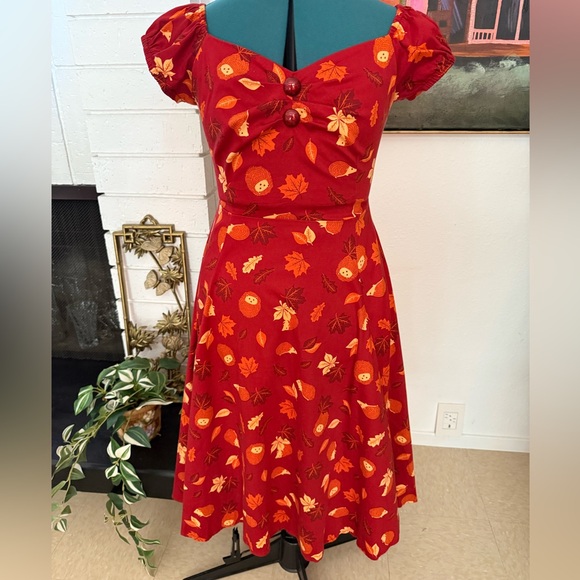 Collectif Hedgehogs and Leaves Dolores Doll Dress - Picture 6 of 8